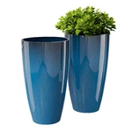 21" Tall Planters For Outdoor Plants Set Of Front Porch Garden Home Patio Blue. Fixed Price $96.38.