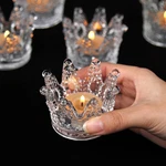 Vixdonos Clear Votive Candle Holders Set Of 6 Crown Glass Tealight. Fixed Price $32.95.