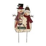 Glitzhome Metal Christmas Snowman Family Yard Stake 29.92". Fixed Price $30.00.