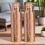 100% Pure Copper Hammered Water Bottle 1000ML Set Of 2 For Good Health Benefits. Fixed Price $35.99.