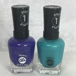 Sally Hansen Miracle Gel Neon Step 1 Nail Polish 883 Purple 885 Blue-green New. Fixed Price $12.00.