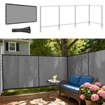 Outdoor Fence Fencing Kit For Dog Yard Deck Garden Screen Safety W/pole & Fabric. Fixed Price $228.41.