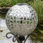 Mirrored Diamond Gazing Ball With Solar Light - 10 2PK By Sunnydaze. Fixed Price $115.00.