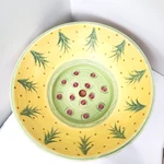 Southern Living Christmas Province Terra Cotta Bowl And Saucer Planter Signed. Fixed Price $69.95.