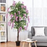 6 Ft Artificial Wistera Silk Tree Pink Flower Indoor Outdoor Home Cor. Fixed Price $95.99.
