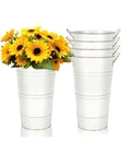 Galvanized Metal Vases Farmhouse French Flower Bucket 12" Set Of 4 Pcs. Fixed Price $24.99.