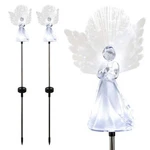 Alpine Corporation 37 Outdoor Solar Angel Garden Stakes With Fiber Optic Wings. Fixed Price $13.99.