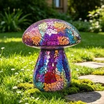 Mushroom Garden Statue Decoration, Colorful Mosaic Sculptures Home D.... Fixed Price $36.05.