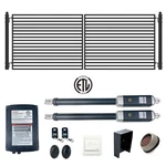 Aleko Milan Style Dual Swing Steel Driveway Gate 12 Feet Black With Opener. Fixed Price $2719.15.