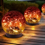 Globe Lights Outdoor Waterproof-solar Balls For Garden-cracked Glass. Fixed Price $19.99.