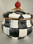 Mckenzie Childs Enamel Squash Pot Courtly Check. Fixed Price $83.50.