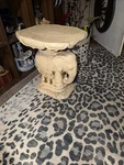 Beige Resin Elephant Pedestal Plant Stand Indoor Traditional Square Accent. Fixed Price $80.00.