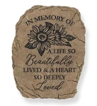 Carson 10.5" Memorial Garden Stone, Floral Tribute Stepping Sympathy Gift. Fixed Price $36.99.
