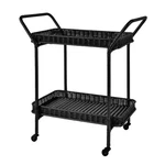 Jeco Wicker Patio Serving Cart Black. Fixed Price $164.26.