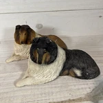 Set Of Two 1984 Sandicast Collie Dog Sculptures. Fixed Price $49.99.