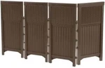 4 Freestanding Wicker Resin Reversible Panel Outdoor Screen Enclosure, Brown, 23. Fixed Price $205.99.