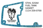 New Fuel Tank Gasket Fits Stihl 020AV, Replaces Part # 1114-359-0700, Usa Ship. Fixed Price $5.95.