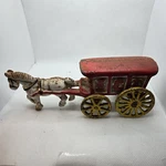 Vintage Cast Iron Horse Drawn Ice Carrige. Fixed Price $11.99.