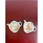 Vintage Style Tea Bag Rest Set Of Two Hummingbird & Butterfly. Fixed Price $21.98.