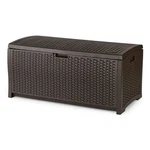Suncast Gallon Mocha Brown Deck Box Model DBW7300. Fixed Price $209.99.
