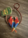 Tropical Bird On Swing Parrot Vintage Resin Figure. Fixed Price $5.35.