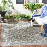 Safavieh Outdoor CY6533-87 Courtyard Anthracite / Lt Grey Rug. Fixed Price $141.39.