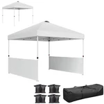 Outsunny 10' X Pop Up Canopy Tent With 2 Half Sidewalls, White. Fixed Price $97.22.