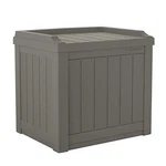 Suncast 22 Gallon Outdoor Patio Small Deck Chest Box With Storage Seat, Stone. Fixed Price $59.99.