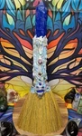 Unique Blue Wolf 36CM Handmade Crystal Altar Broom Brush - Lapis Lazuli Etc. Fixed Price $60.45.