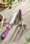 New Burgon & Ball Asteraceae Trowel Fork Gift Set 2 Pc Butterfly Purple Spade. Fixed Price $54.00.