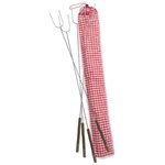 Rome's #3400-S Set Of Hot Dog Roasting Forks With Gingham Print Cotton Bag. Fixed Price $34.99.