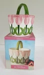 New Asia Master Group Embossed Ceramic Basket Tulip Design Planter With Handle.. Fixed Price $17.99.