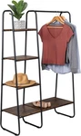 Honey Can Do Freestanding Metal Clothing Rack W/ Wood Shelves Black/natural. Fixed Price $152.90.