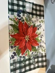 Evergreen Mailbox Cover * Plaid Poinsettia Strong Magnets Euc. Fixed Price $10.00.