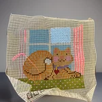 Children Needlepoint Kit Cat Quick Little Moon Sandra Gilmore Unfinished. Fixed Price $23.99.