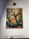 Vintage Hummingbird Wall Art 12X16" Linen Canvas Hanging Poster With Wooden. Fixed Price $15.30.