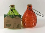 Old-fashioned Green & Red/orange Glass Hanging Fly Wasp Trap Esschert Gardens. Fixed Price $48.00.