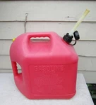 Vintage Blitz 5-GALLON Plastic Gas Can W/old School Vent Dual Handle Model 11833. Fixed Price $29.95.