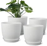 Pots 8 Inch Set Of 4, Flower With Multi Mesh Drainage Holes, Planters. Fixed Price $38.22.
