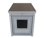 New Age Pet Litter Box Cover End Table Grey Flip Down Front Door 22 In. Height. Fixed Price $149.49.