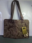1970S Brown And Tan International Destination Travel Umbrella Tote 17"LX12"H. Fixed Price $39.99.