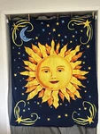 2006 Copa Giant Beach Blanket/towel Celestial Sun Moon Stars Navy Cozy 54X68. Fixed Price $125.00.