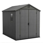 Keter Darwin 6 Foot X 8 Outdoor Garden Tool Storage Shed W/window, Graphite. Fixed Price $921.89.
