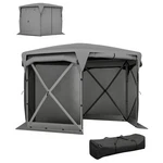 Outsunny 11FT Pop Up Gazebo Screen Tent With Removable Roof, Dark Gray. Fixed Price $184.99.