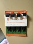New Monkey Mat Stakes For Portable Floor Picnic Blanket 4PK 4.5" Shark Tank. Fixed Price $16.99.