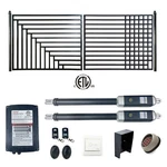 Aleko Kyiv Style 12 X 6 Feet Steel Dual Swing Driveway Gate With Opener. Fixed Price $2719.15.