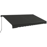 Outsunny 12' X 10' Patio Retractable Awning Sunshade Shelter, Dark Gray. Fixed Price $199.99.