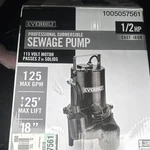 Everbilt Submersible Sewage Pump 1/2 Hp Cast Iron 115V ESE50W-HD 125 Gpm 2IN. Fixed Price $275.00.