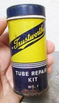 Trustworthy Tire Tube Repair Kit, Metal Tin, Great Colors & Graphics, Liberty #1. Fixed Price $24.99.