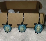 Sunlit Sea Turtle Shower Curtain Hooks, Home Decorative Rings For Bathroom 12 Pc. Fixed Price $8.00.